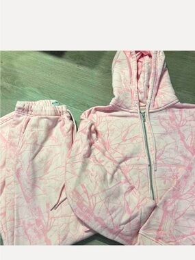 Light Pink Printed Hoodie and Jogger Set